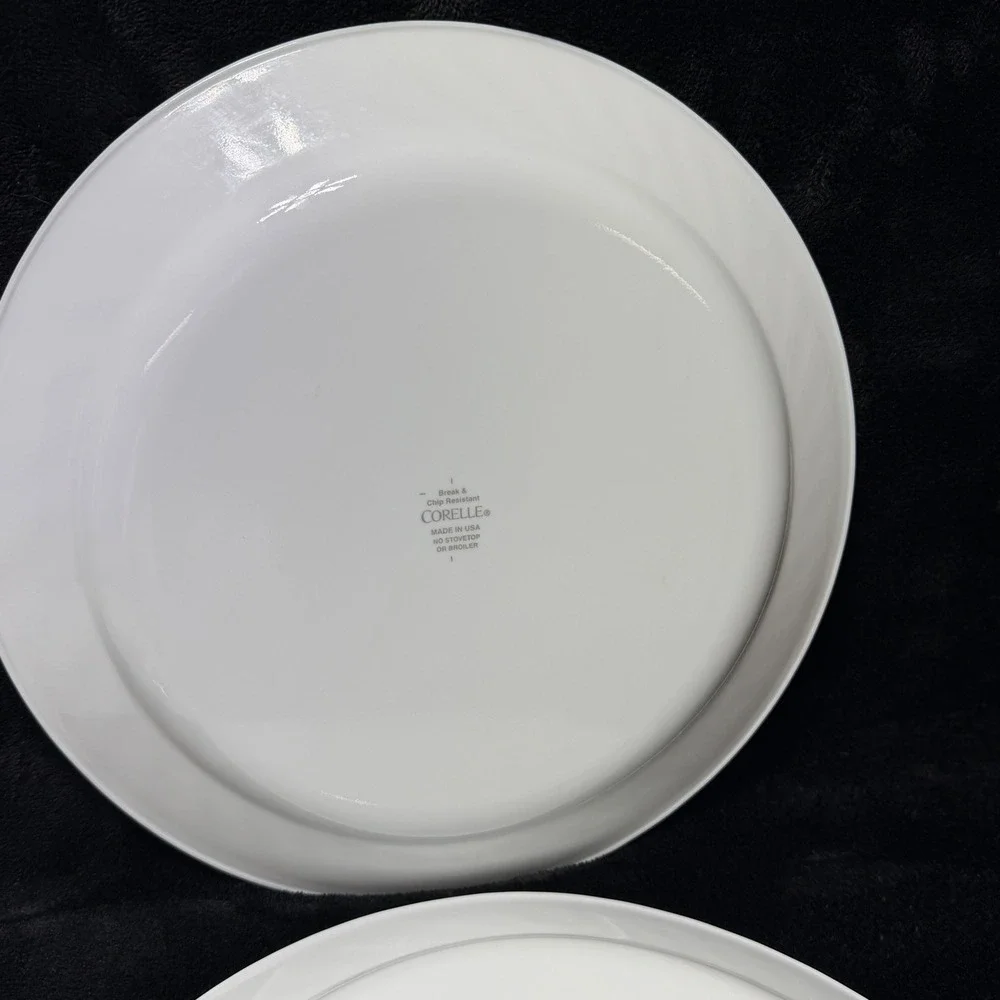 Corelle ENHANCEMENTS Winter Frost White Swirl Dinner Plates‎ 10
